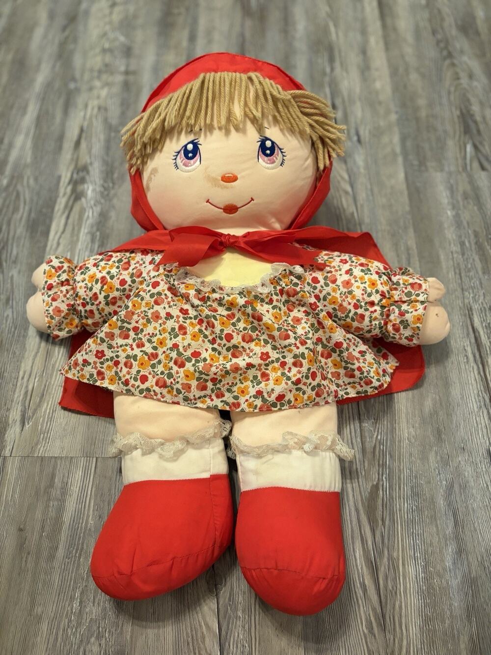 VTG Dolly Mine Little Red Riding Hood Rag Doll 28” Plush Cloth Toy 1987